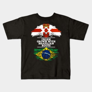 Northern Irish Grown With Brazilian Roots - Gift for Brazilian With Roots From Brazil Kids T-Shirt